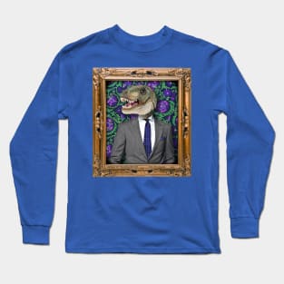 Tyrannosaurus Rex Man in Vintage Frame Long Sleeve T-Shirt